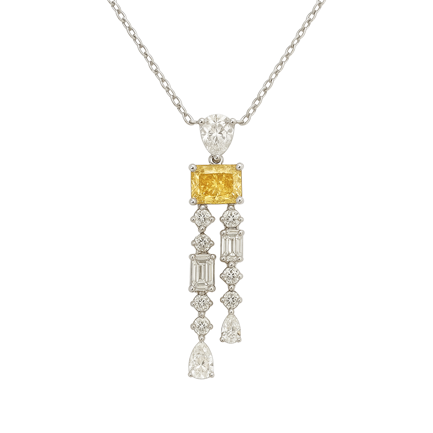 Yellow Raddiant Dangling Drop Pendant 