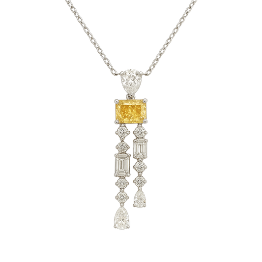 Yellow Raddiant Dangling Drop Pendant 