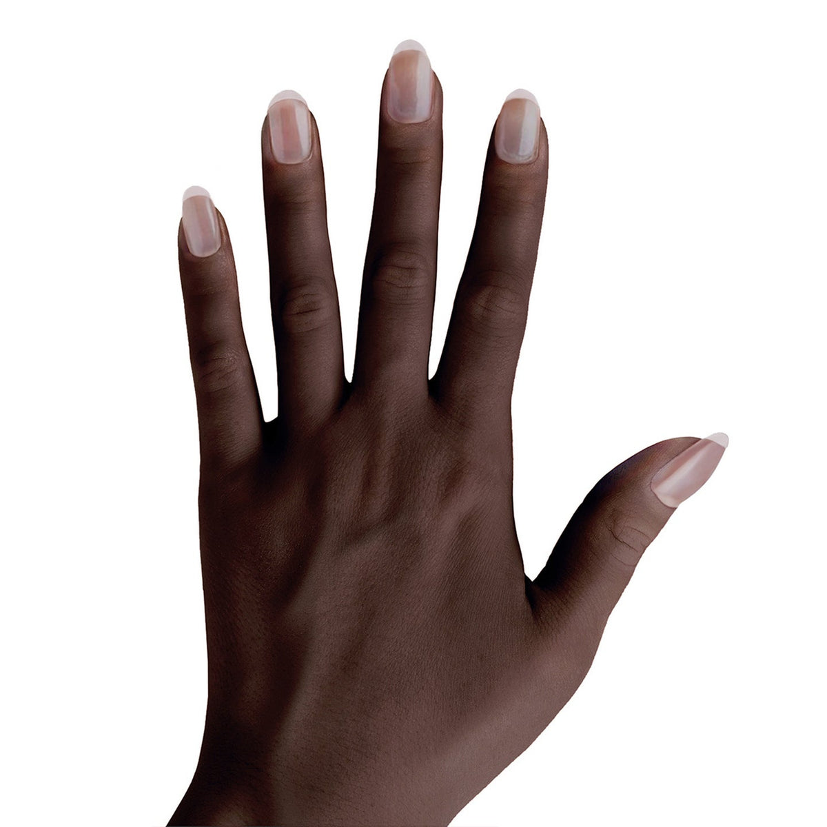A hand wearing a round solitaire