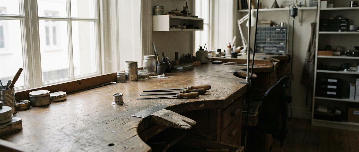 A jeweller setting a stone by hand