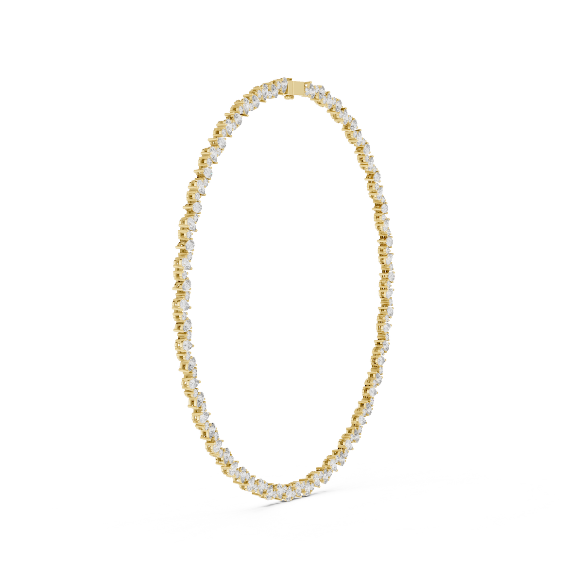 Seraphina Pear Lab Grown Diamond Tennis Necklace, Yellow Gold