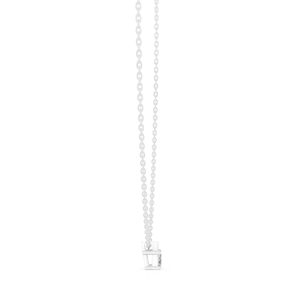 0.50 CT Emerald Cut Lab Grown Diamond Pendant, White Gold