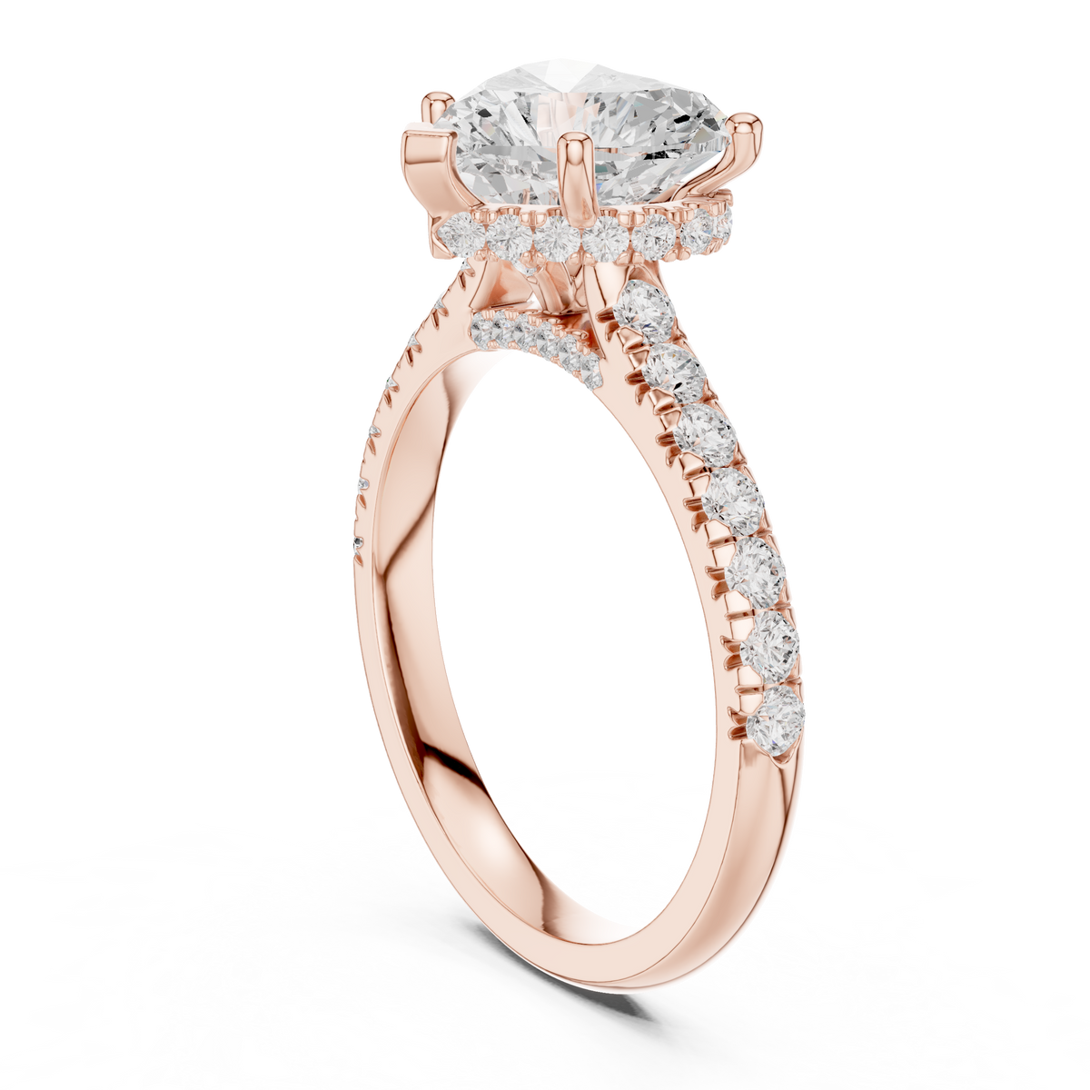 IGI Certified Heart Cut Lab-Grown Diamond Solitaire Ring, Rose Gold