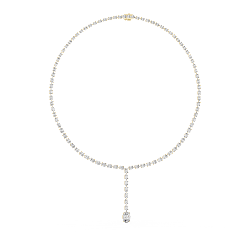 IGI Certified Oval Lab Grown Diamond Drop Tennis Necklace