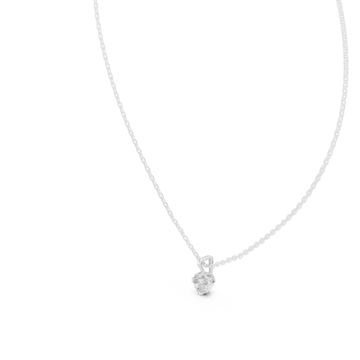 Round Cut 0.50 CT Lab Grown Diamond Solitaire Pendant, White Gold