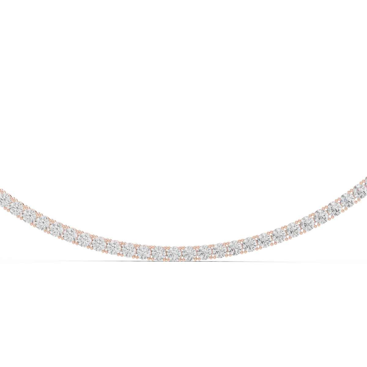 Aria Round Lab Grown Diamond Tennis Necklace, Rose Gold