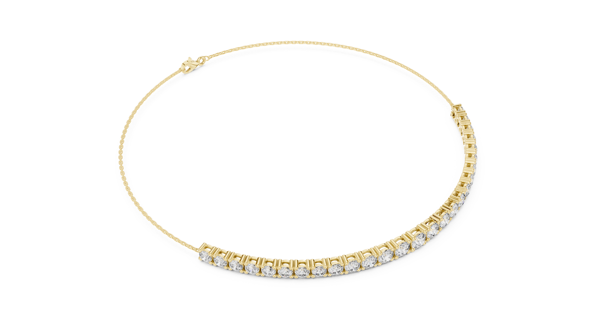 Graduated Round Lab Grown Diamond Tennis Bracelet, Yellow Gold