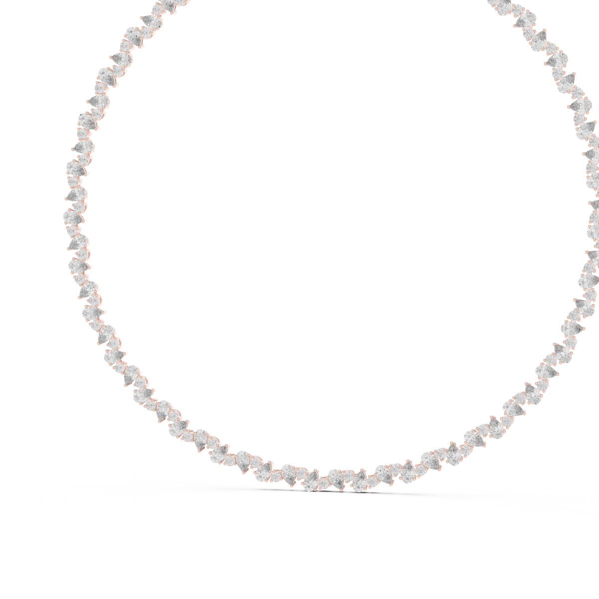 Seraphina Pear Lab Grown Diamond Tennis Necklace, Rose Gold