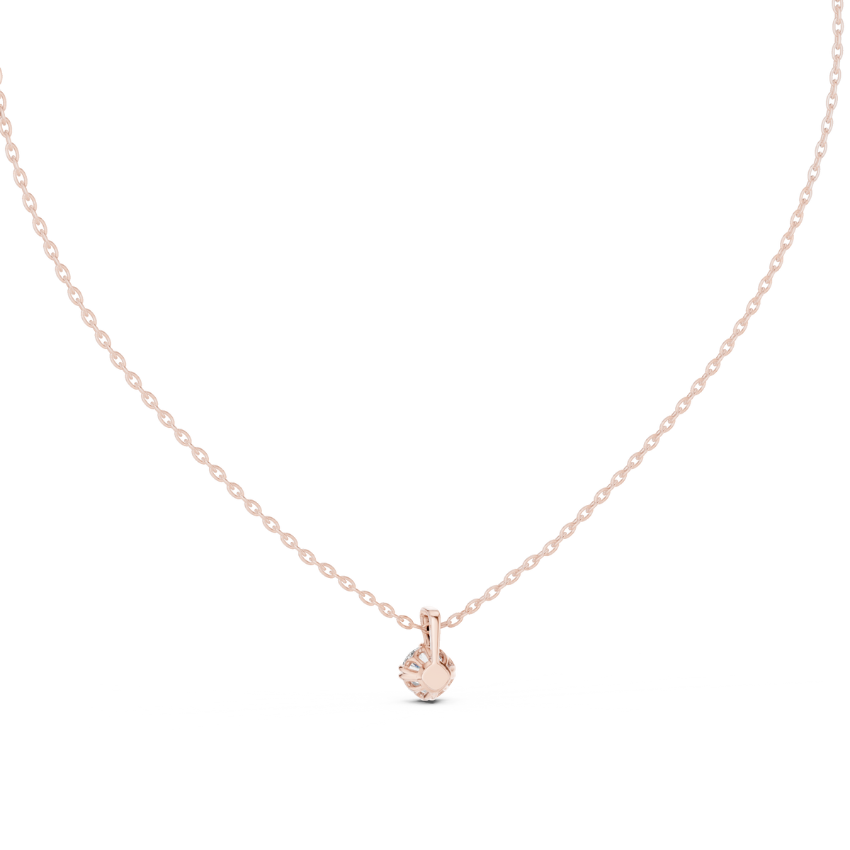 Round Cut 0.50 CT Lab Grown Diamond Solitaire Pendant, Rose Gold