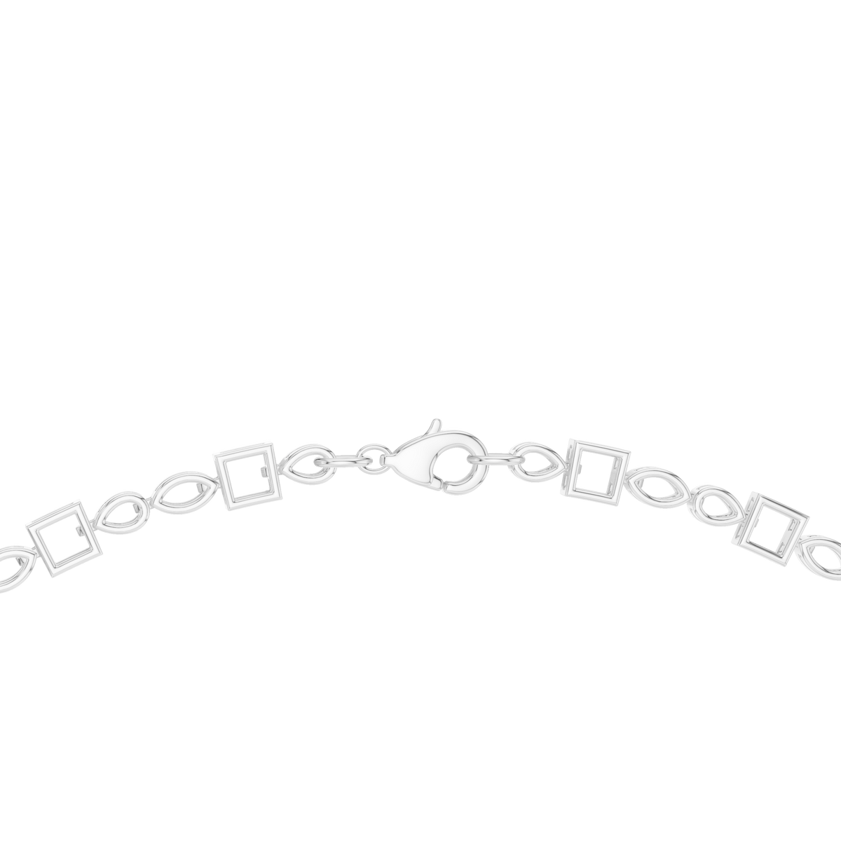 Verdelle Multi Shape Lab Grown Diamond Statement Necklace, White Gold