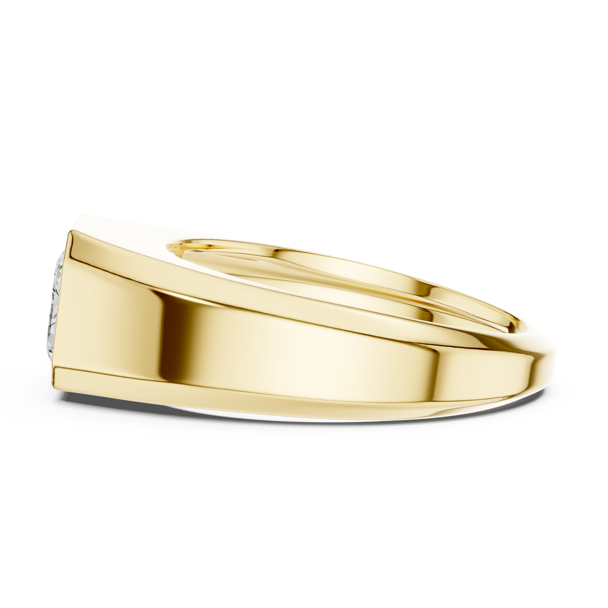 2.00 CT Emerald Cut Lab Grown Diamond Men's Ring, Yellow Gold