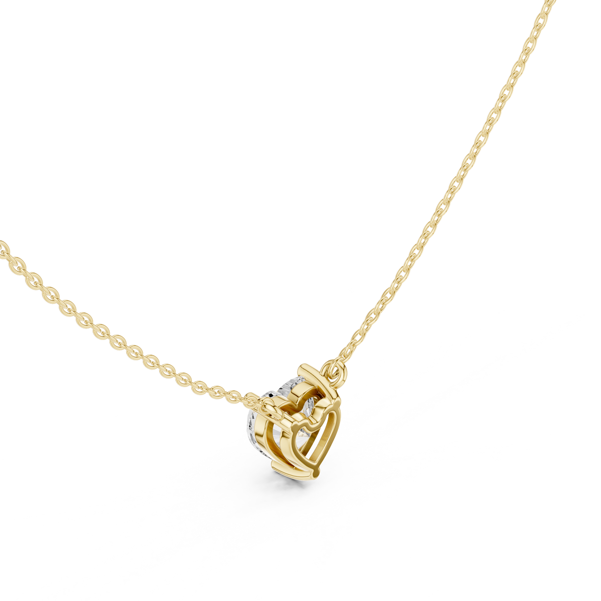 Heart IGI Certified Lab Grown Diamond Solitaire Pendant, Yellow Gold