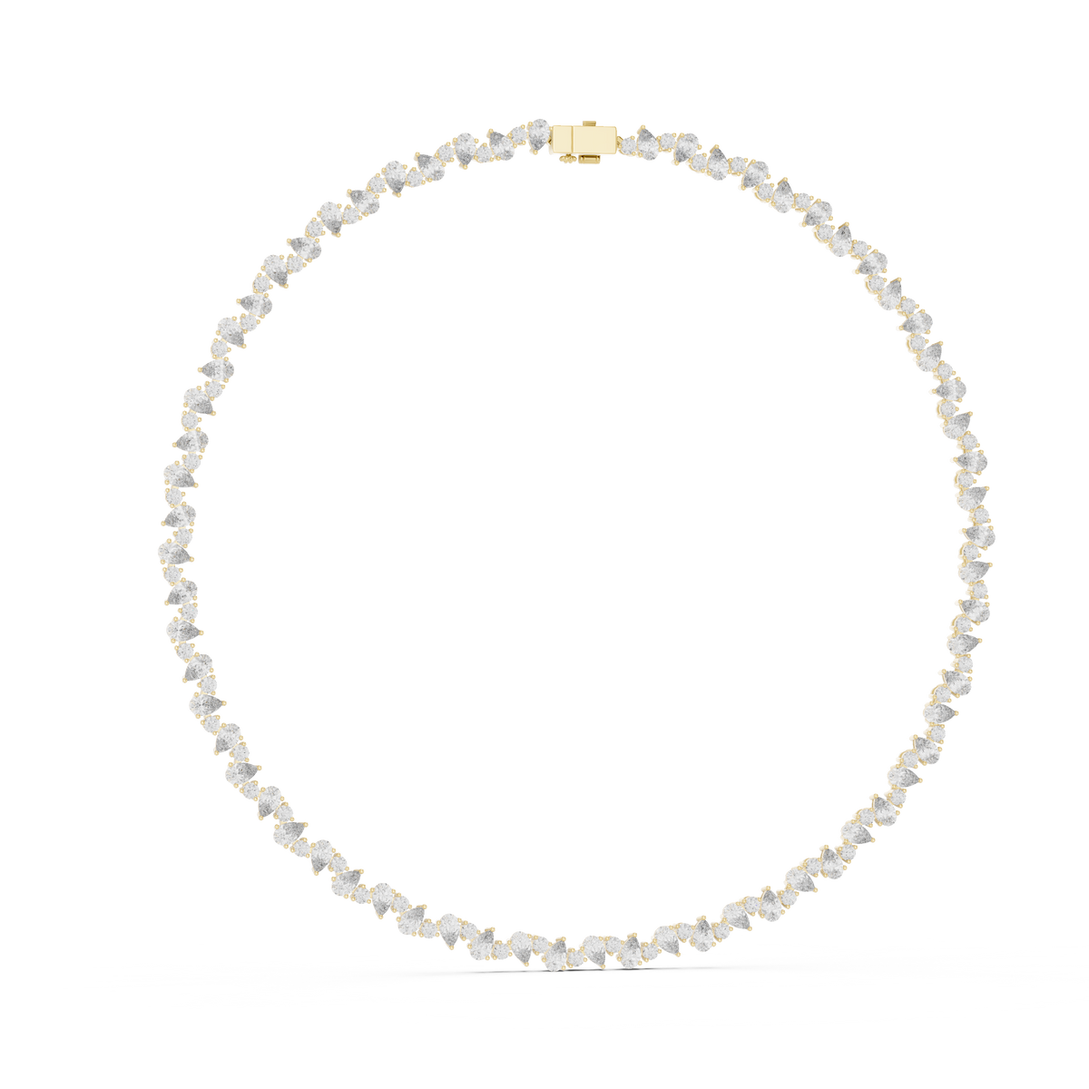 Seraphina Pear Lab Grown Diamond Tennis Necklace, Yellow Gold