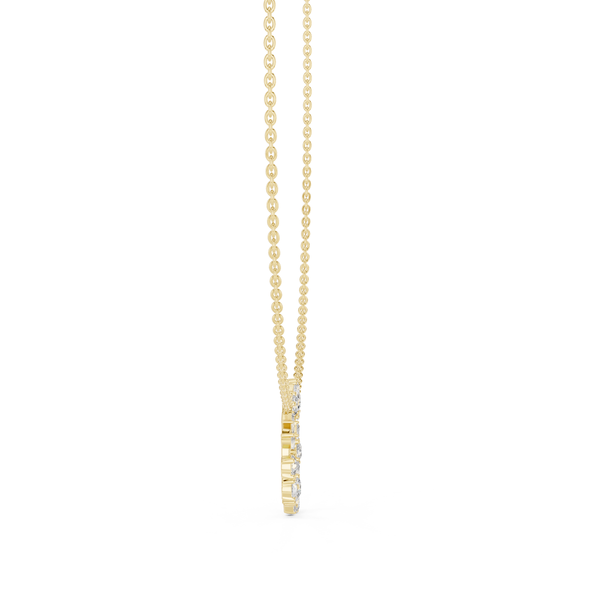 Celeste Multi Shape Lab Grown Diamond Circle Pendant, Yellow Gold