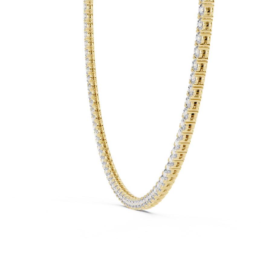 Aria Round Lab Grown Diamond Tennis Necklace, Yellow Gold