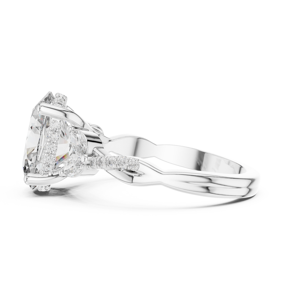 Oval Lab Grown Diamond Ring - Elegant Proposal & Anniversary Design, White Gold