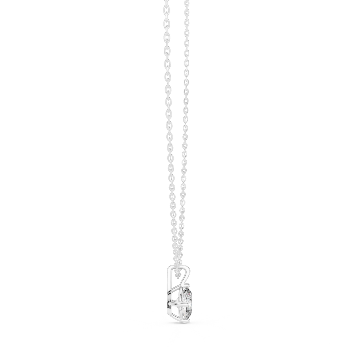 1.00 CT Oval Cut Lab Grown Diamond Solitaire Pendant, White Gold