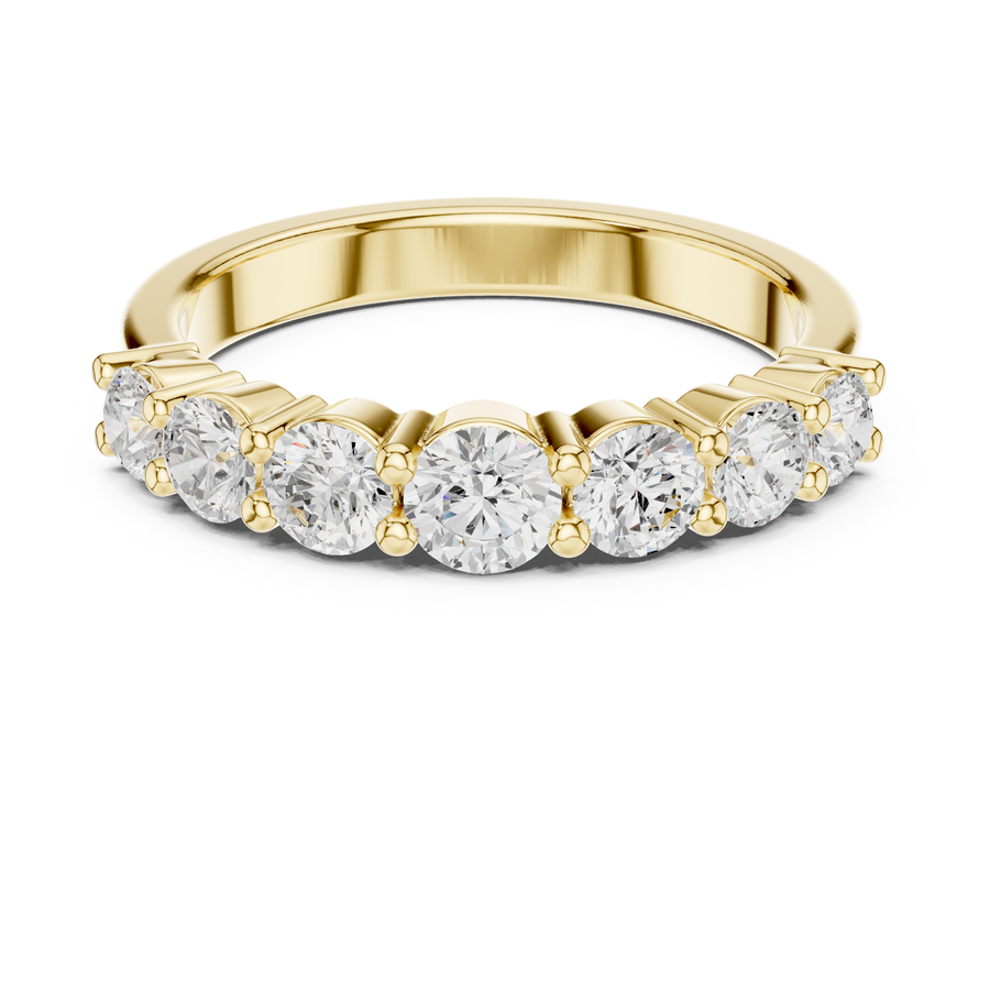 Graduated Round Diamond Half Eternity Ring, Yellow Gold