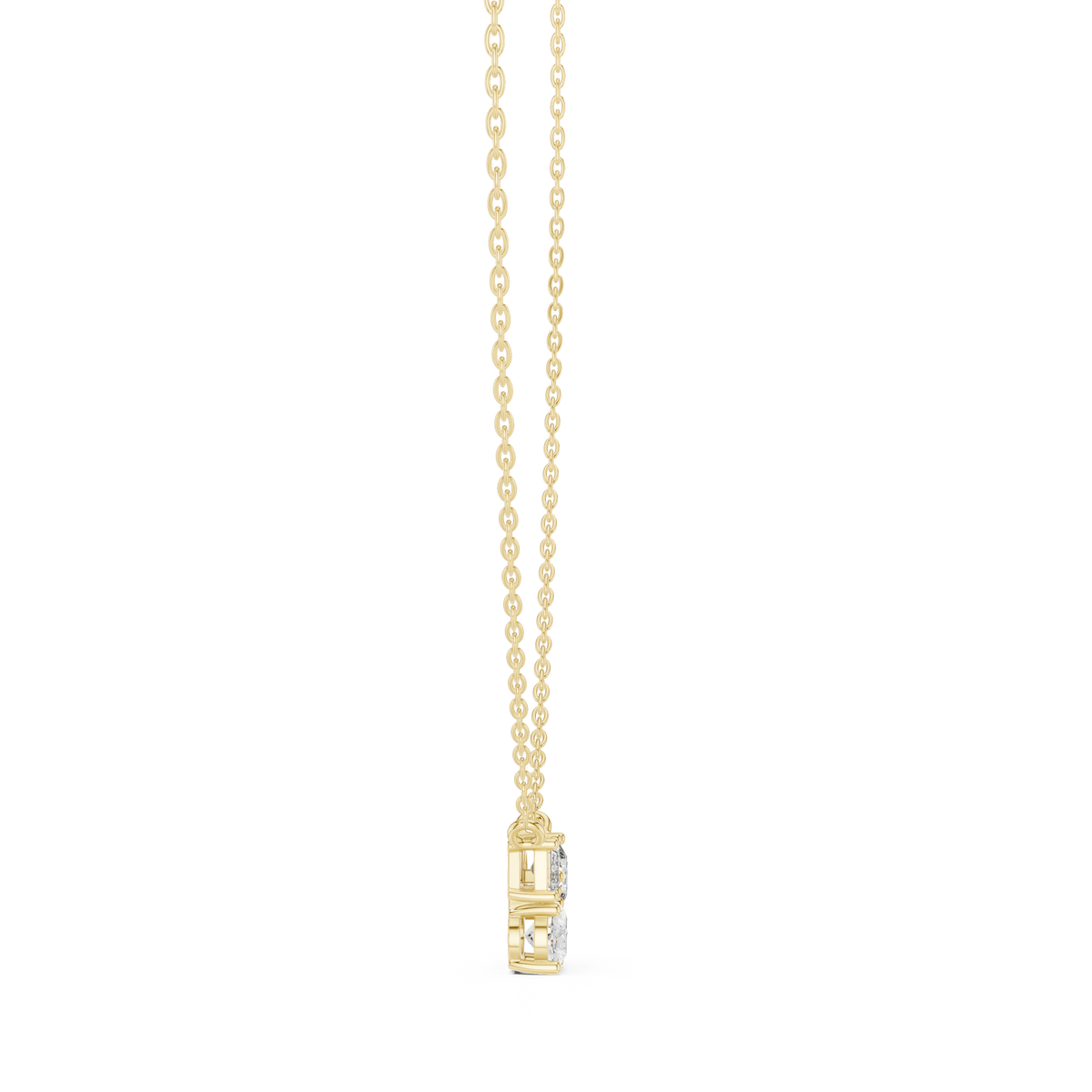 Trio Multi Shape Lab Grown Diamond Pendant, Yellow Gold