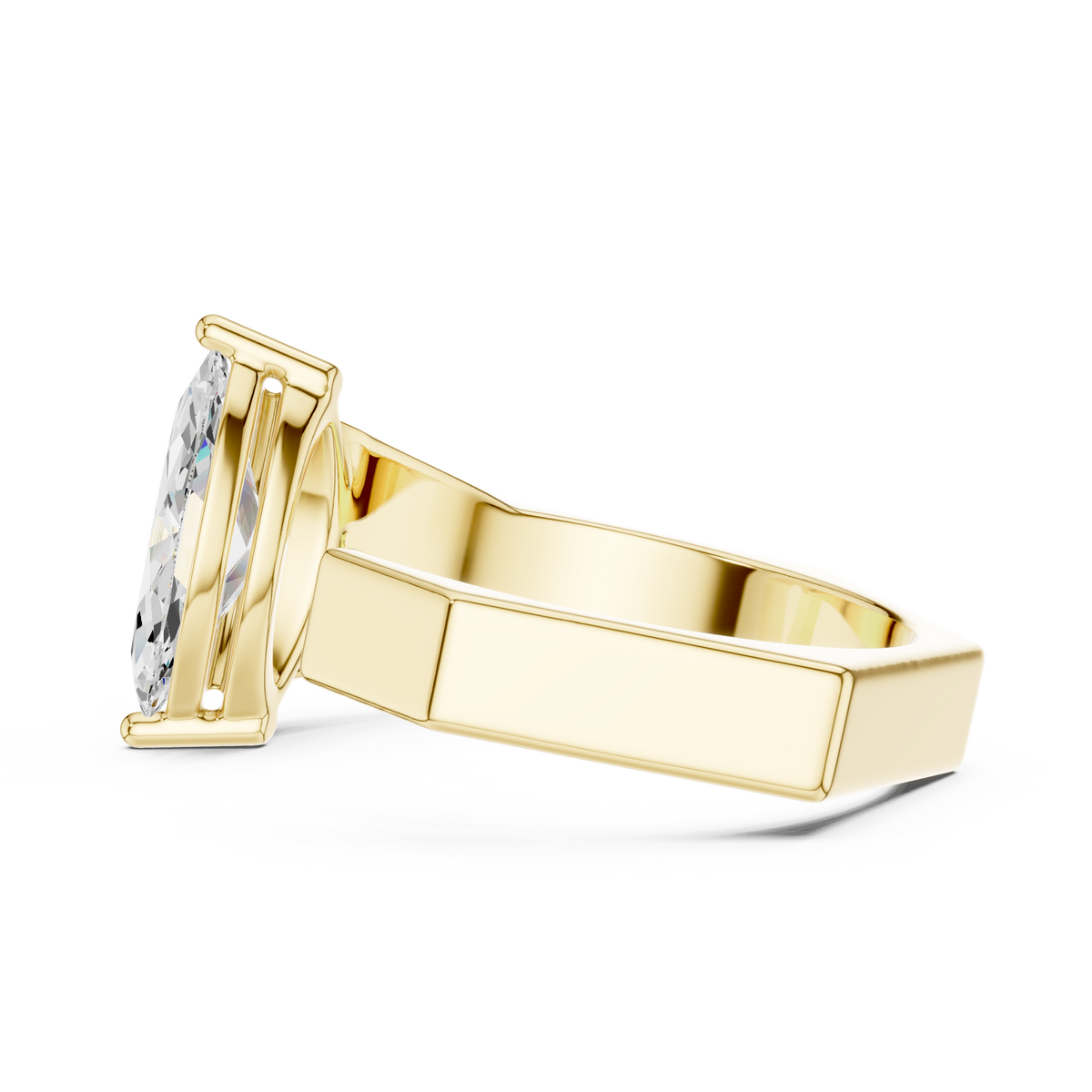 IGI Certified 1.00 CT Marquise Lab Grown Diamond Statement Ring for Daily Wear, Yellow Gold