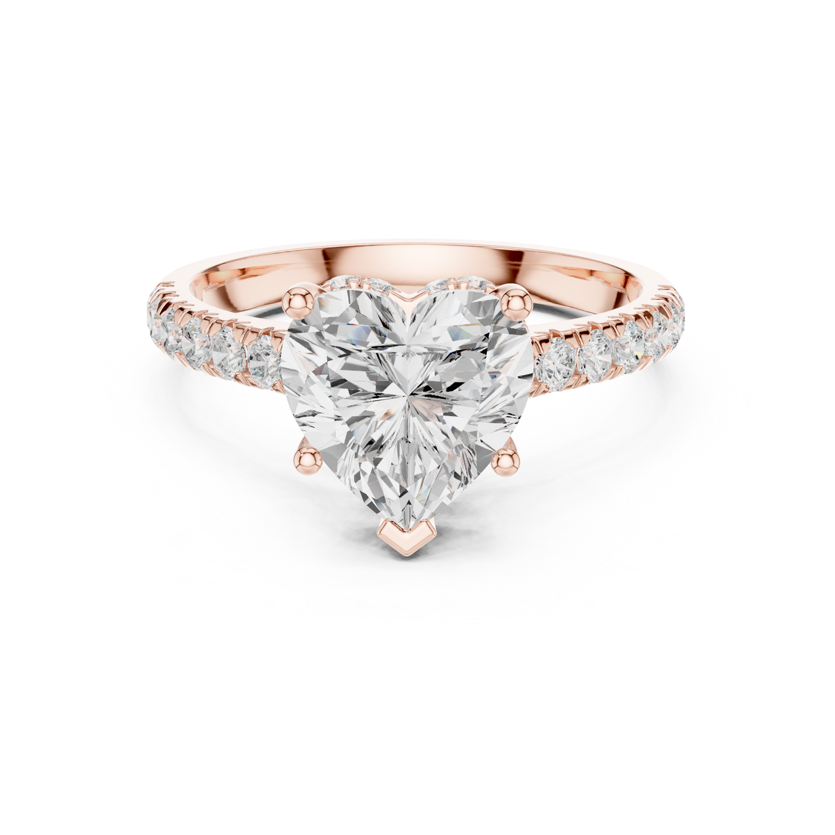 IGI Certified Heart Cut Lab-Grown Diamond Solitaire Ring, Rose Gold