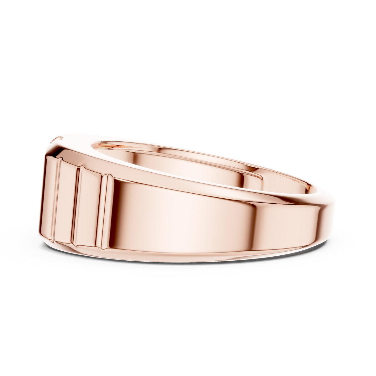IGI Certified 1.00 CT Emerald Cut Lab Grown Diamond Men's Ring, Rose Gold