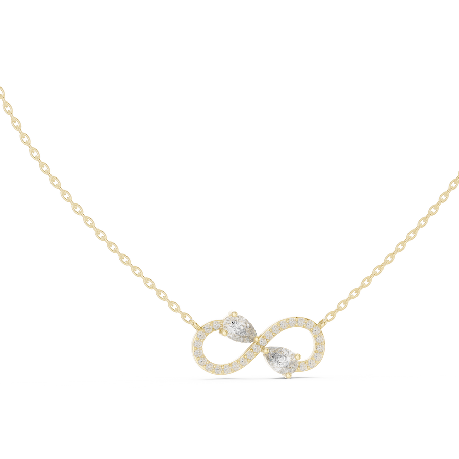 Infinity Pear Lab Grown Diamond Pendant, Yellow Gold