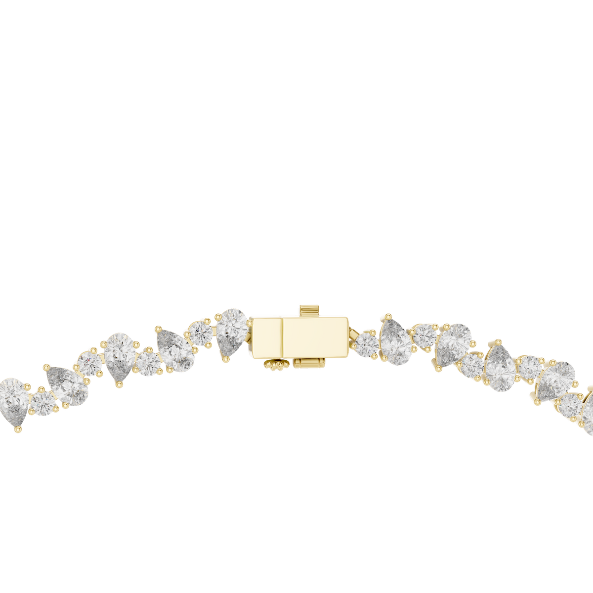 Seraphina Pear Lab Grown Diamond Tennis Necklace, Yellow Gold