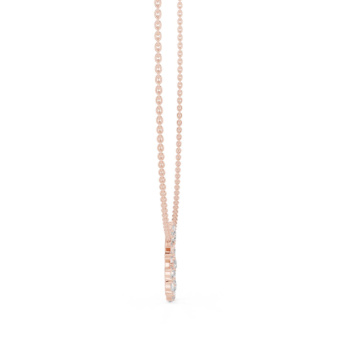 Celeste Multi Shape Lab Grown Diamond Circle Pendant, Rose Gold