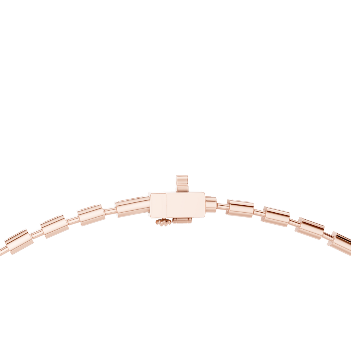 Eterna Emerald Cut Lab Grown Diamond Tennis Necklace, Rose Gold
