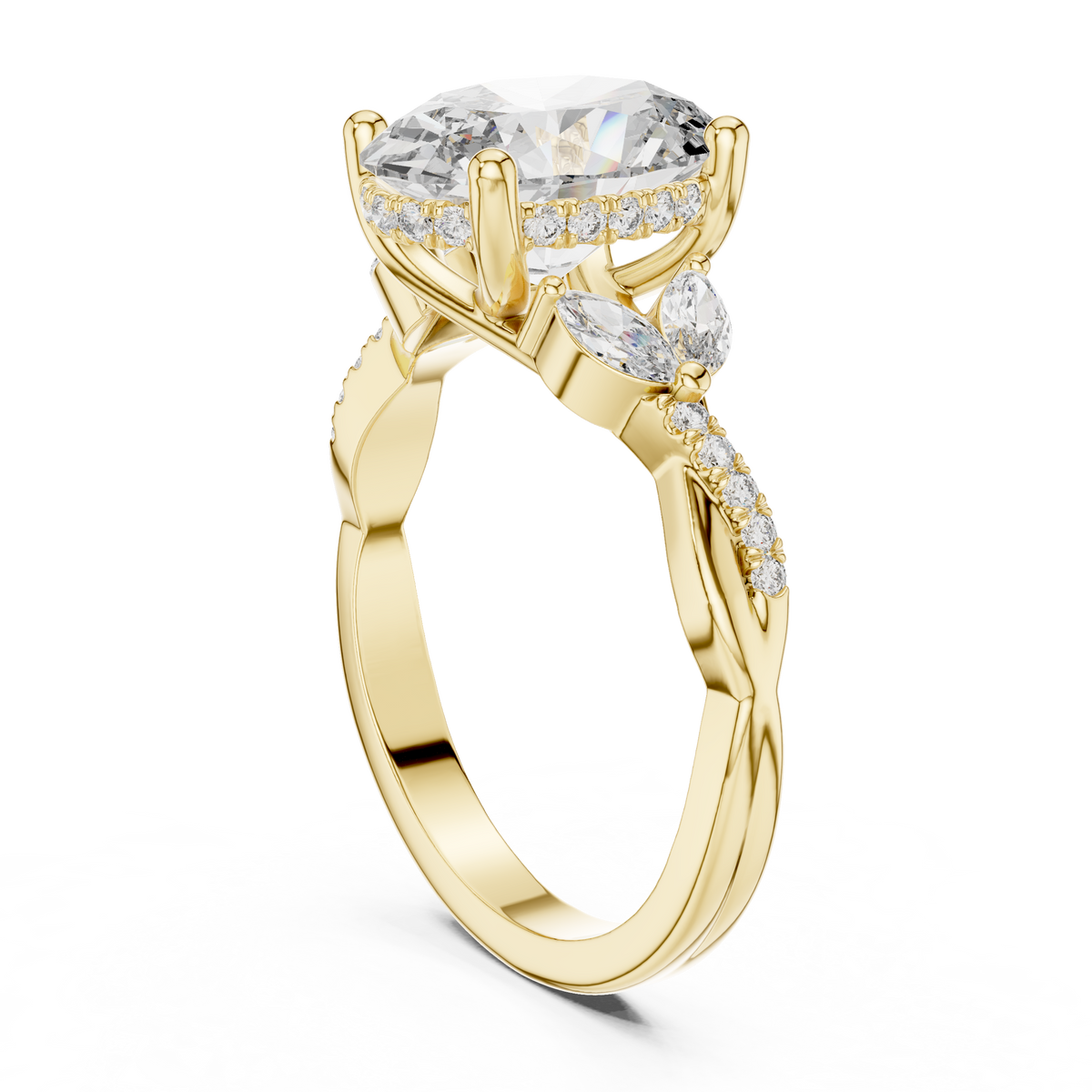 Oval Lab Grown Diamond Ring - Elegant Proposal & Anniversary Design, Yellow Gold