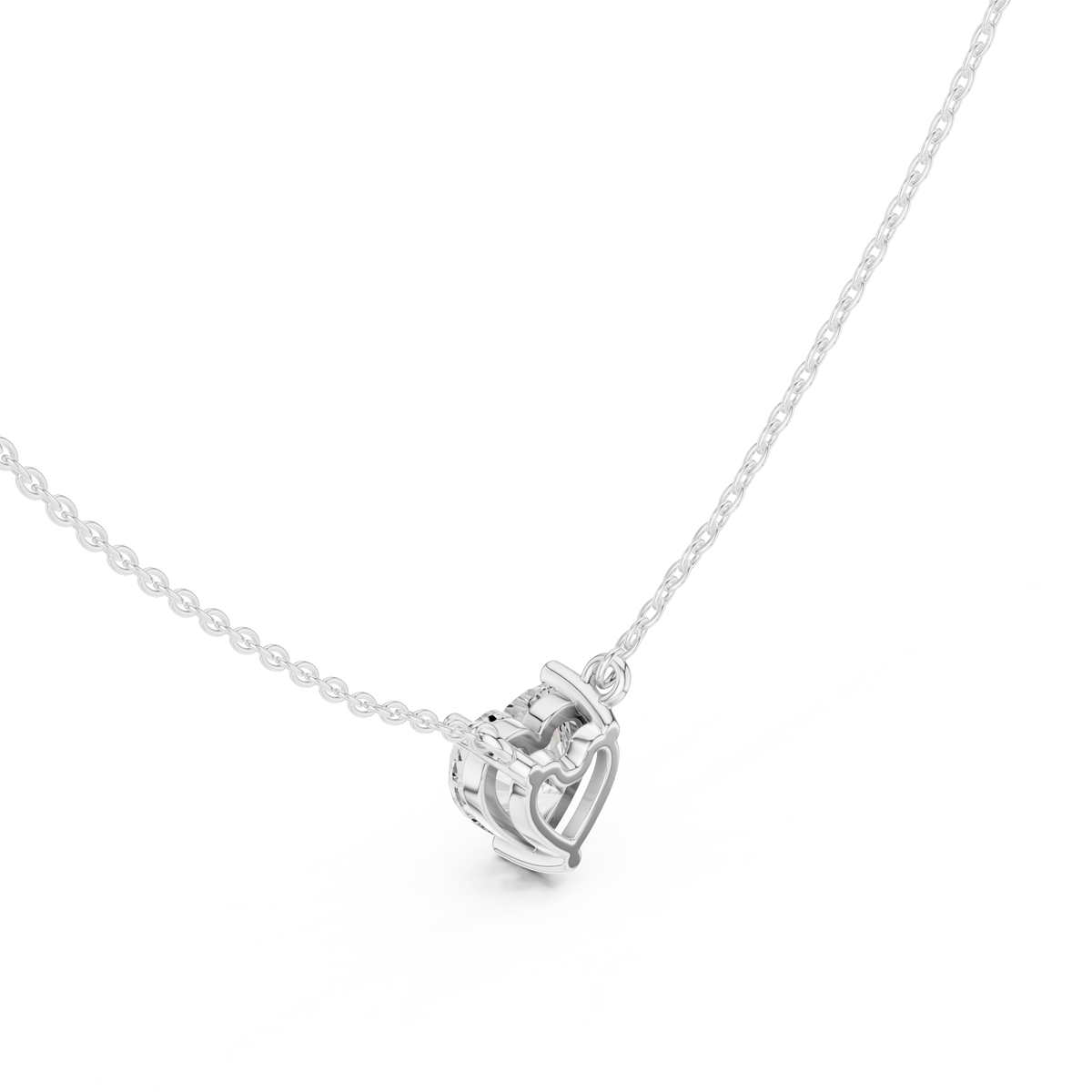 Heart IGI Certified Lab Grown Diamond Solitaire Pendant, White Gold