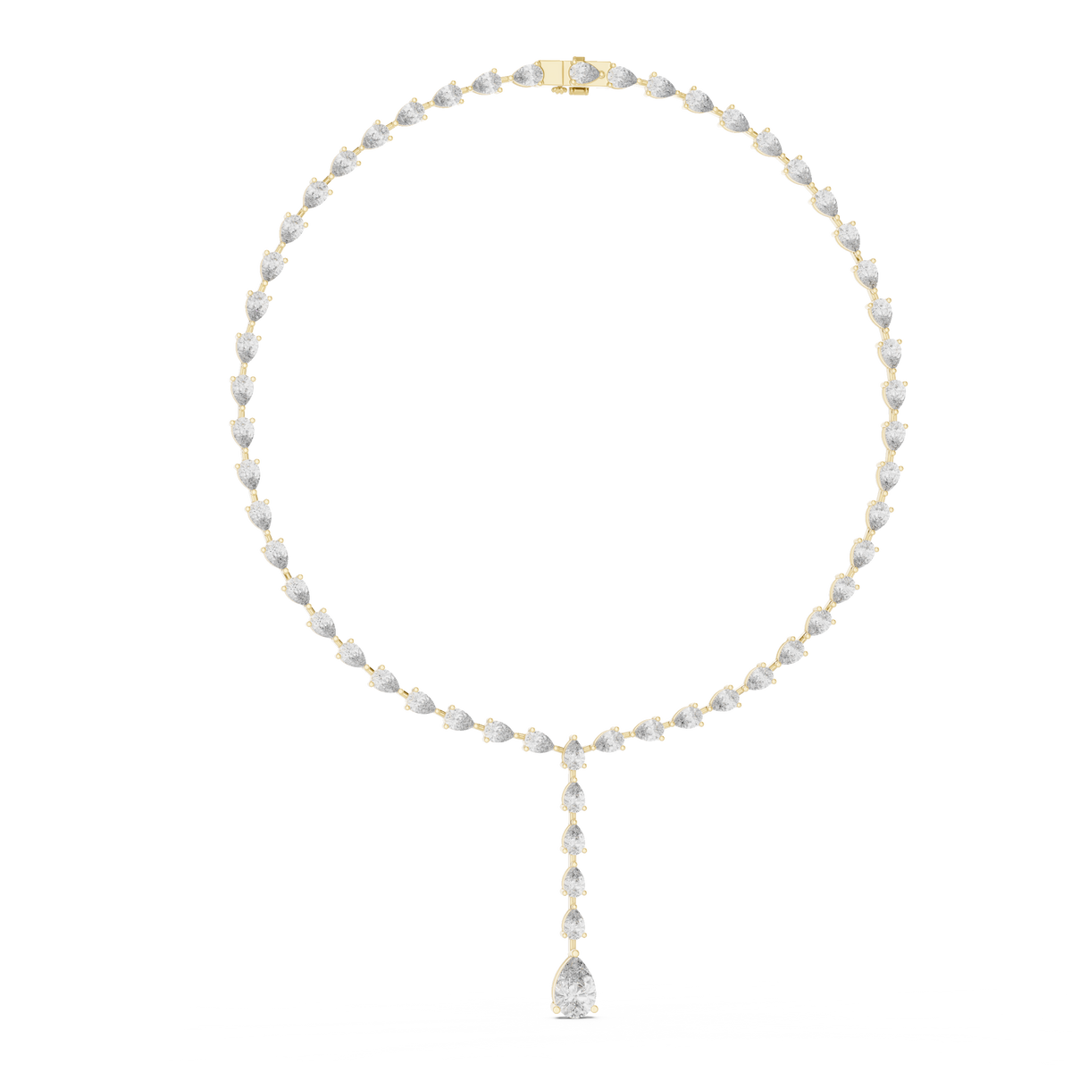 Serena Pear Lab Grown Diamond Tennis Necklace, Yellow Gold