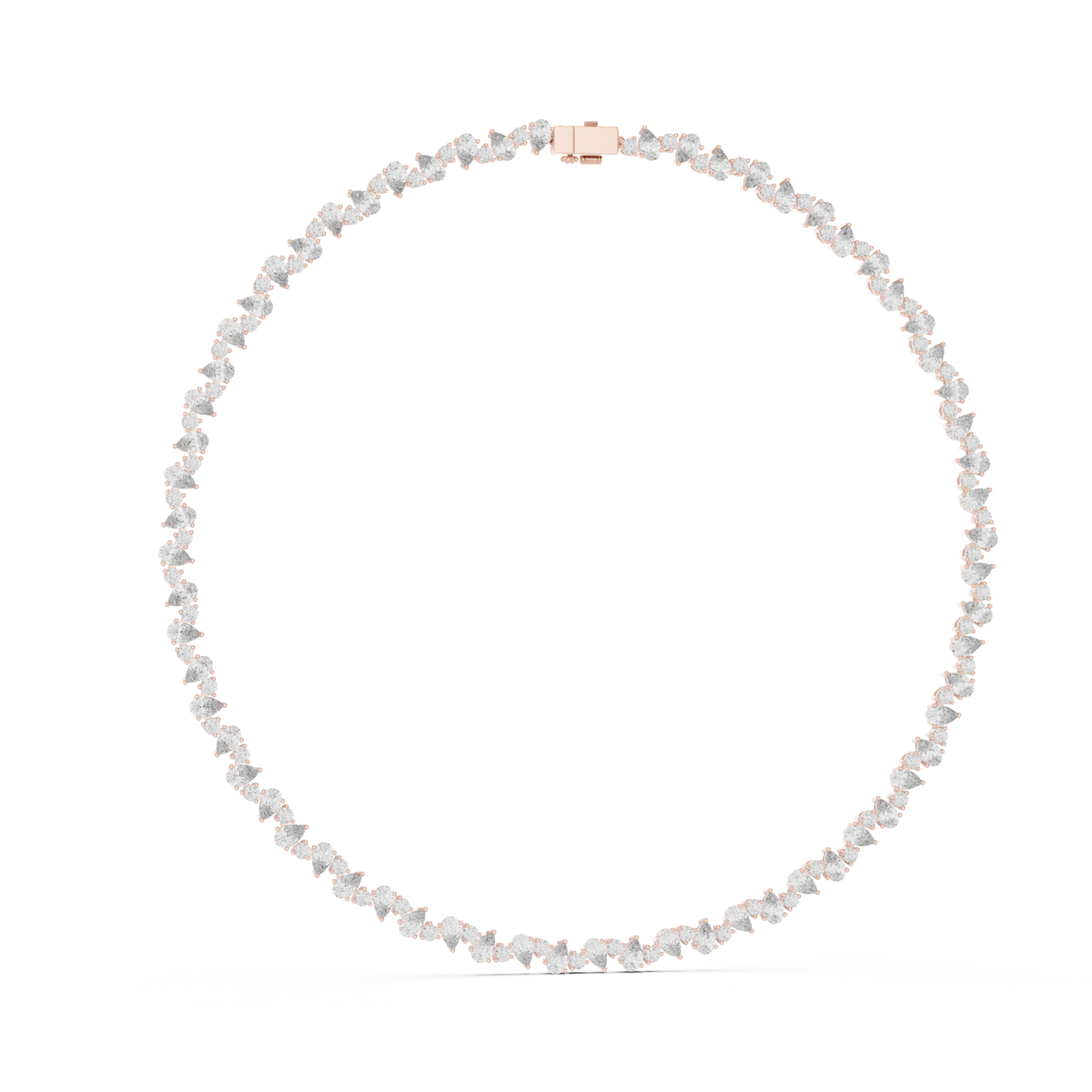 Seraphina Pear Lab Grown Diamond Tennis Necklace, Rose Gold