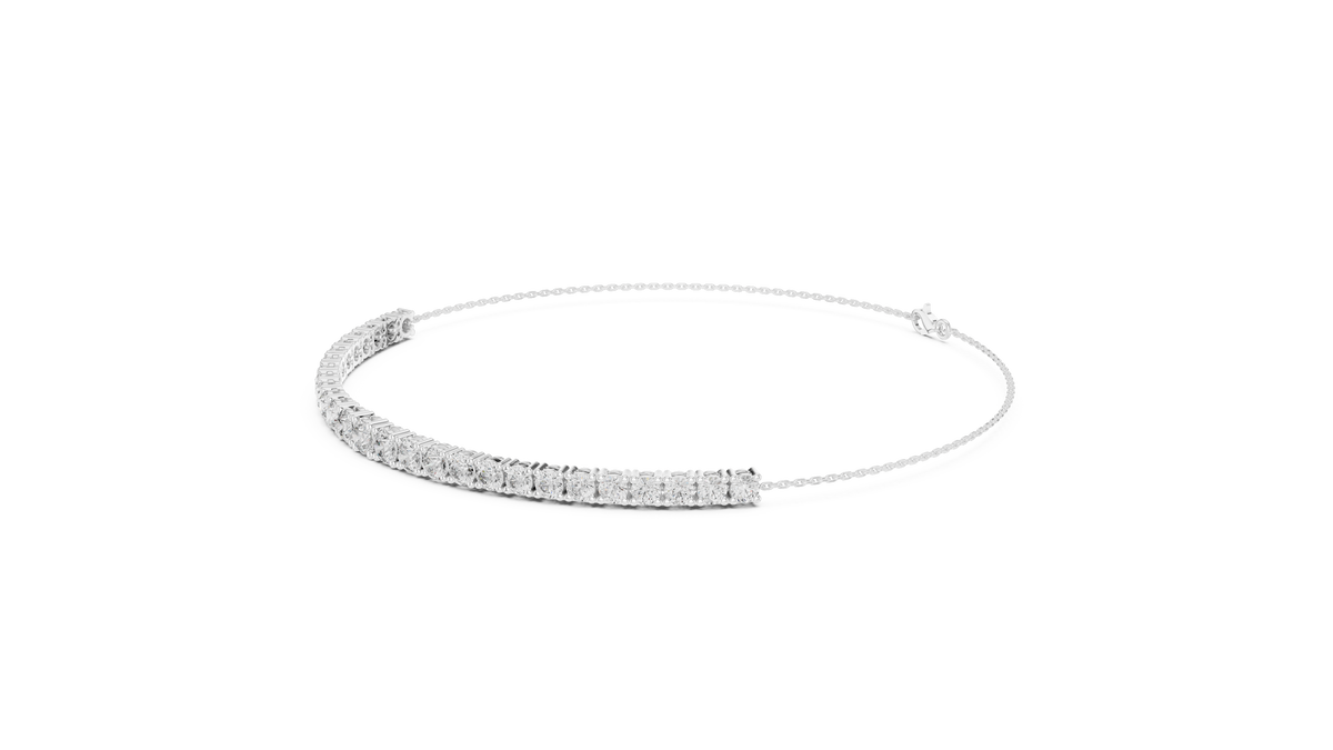 Graduated Round Lab Grown Diamond Tennis Bracelet, White Gold
