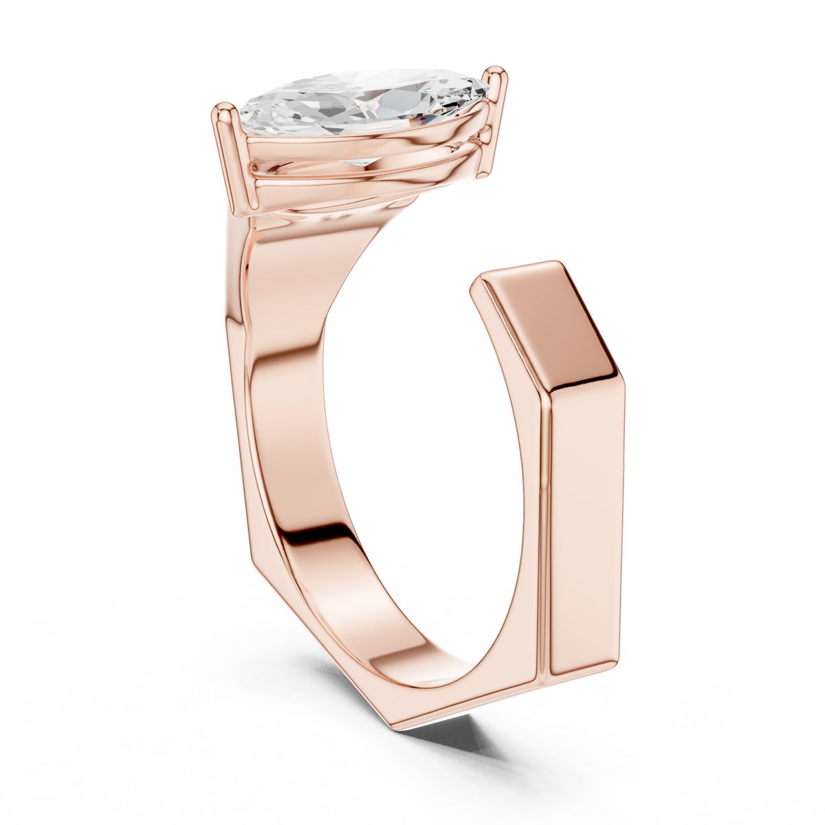 IGI Certified 1.00 CT Marquise Lab Grown Diamond Statement Ring for Daily Wear, Rose Gold