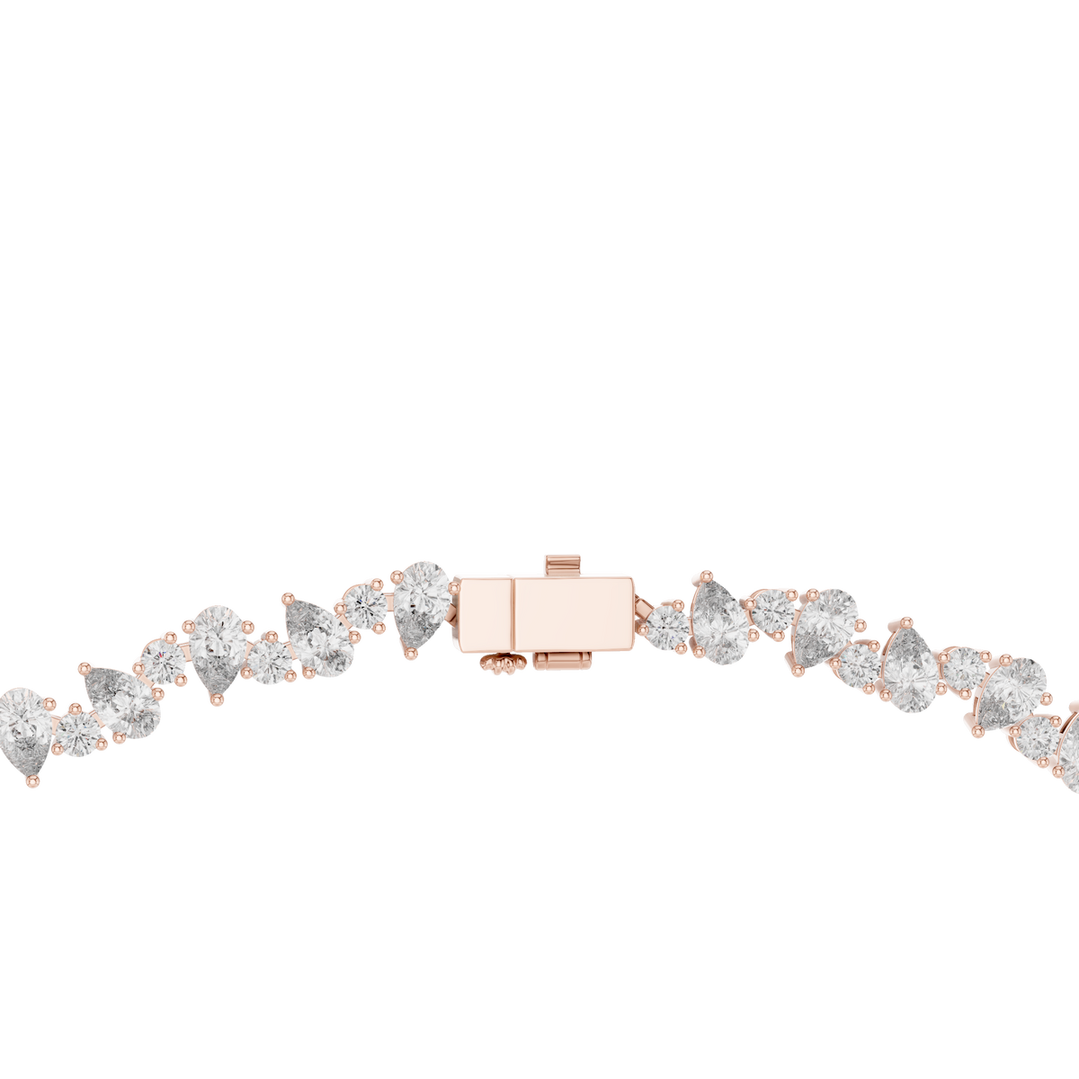 Seraphina Pear Lab Grown Diamond Tennis Necklace, Rose Gold