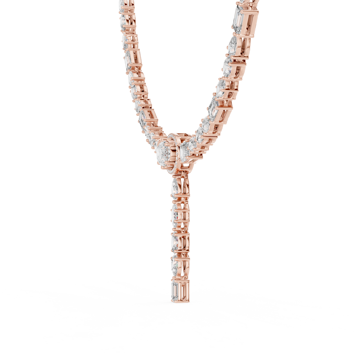 Diamos Lucent Multi-Shape Lab Diamond Necklace, Rose Gold