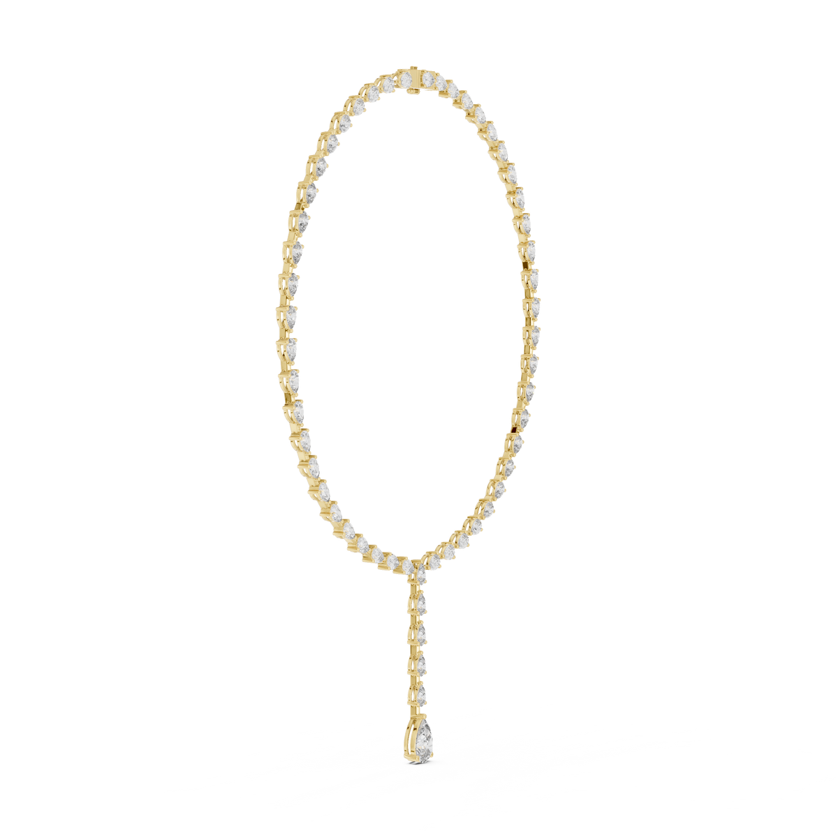 Serena Pear Lab Grown Diamond Tennis Necklace, Yellow Gold