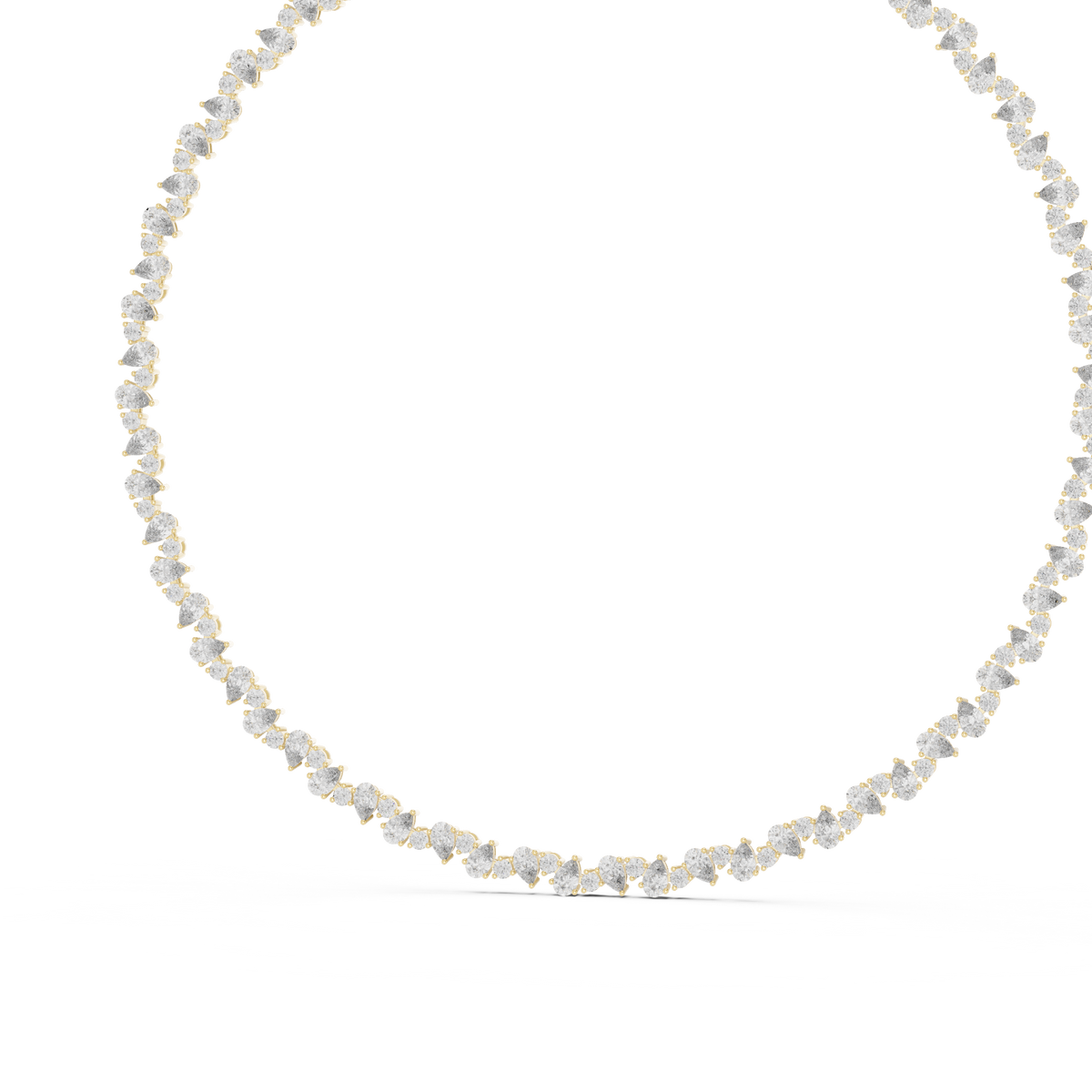 Seraphina Pear Lab Grown Diamond Tennis Necklace, Yellow Gold