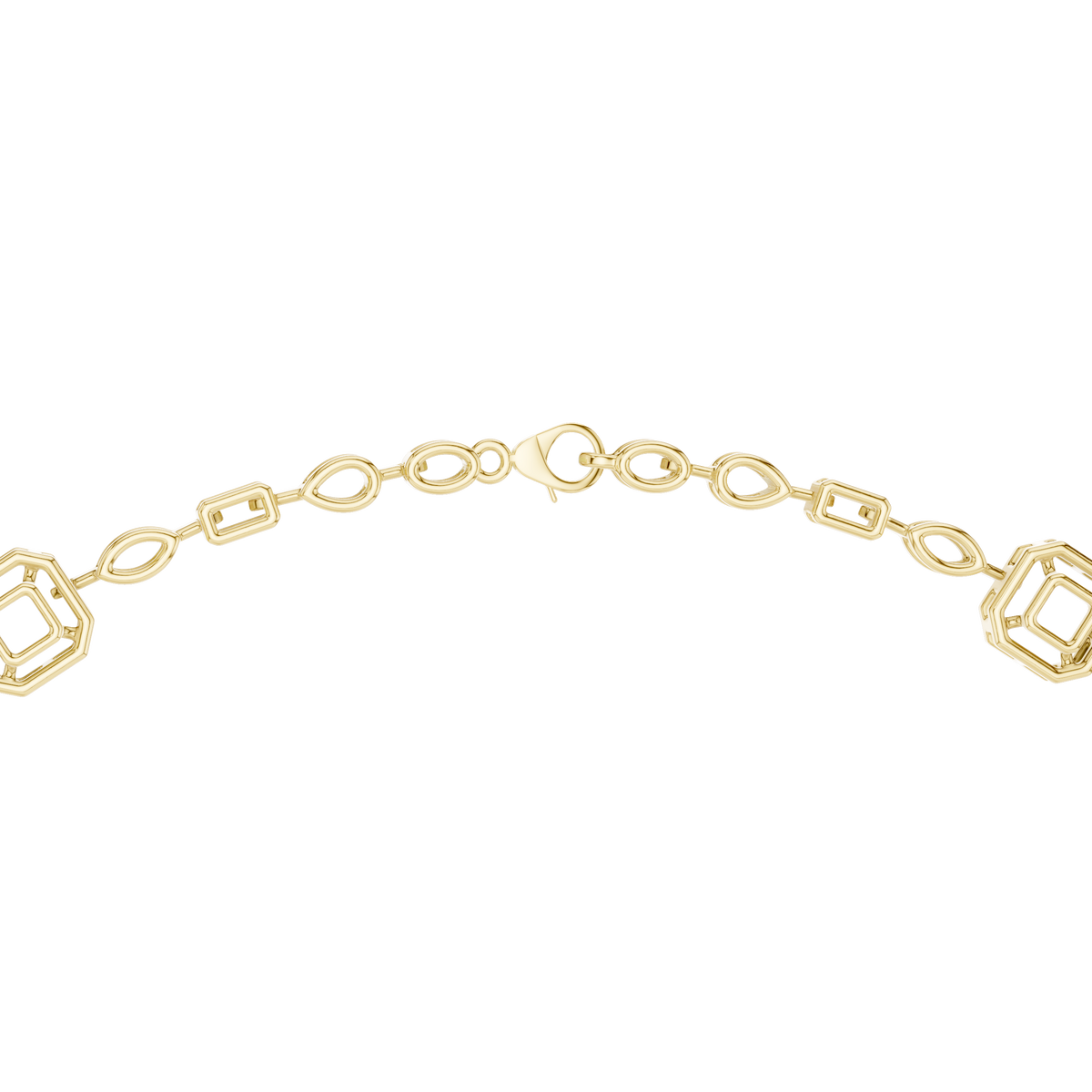 Auristelle Multi Shape Lab Grown Diamond Drop Necklace, Yellow Gold