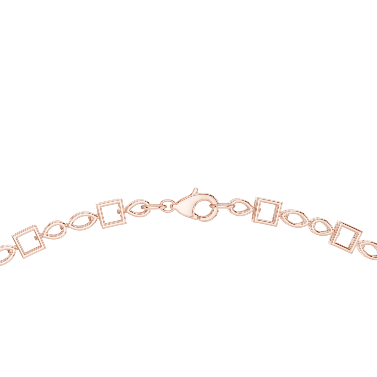 Verdelle Multi Shape Lab Grown Diamond Statement Necklace, Rose Gold