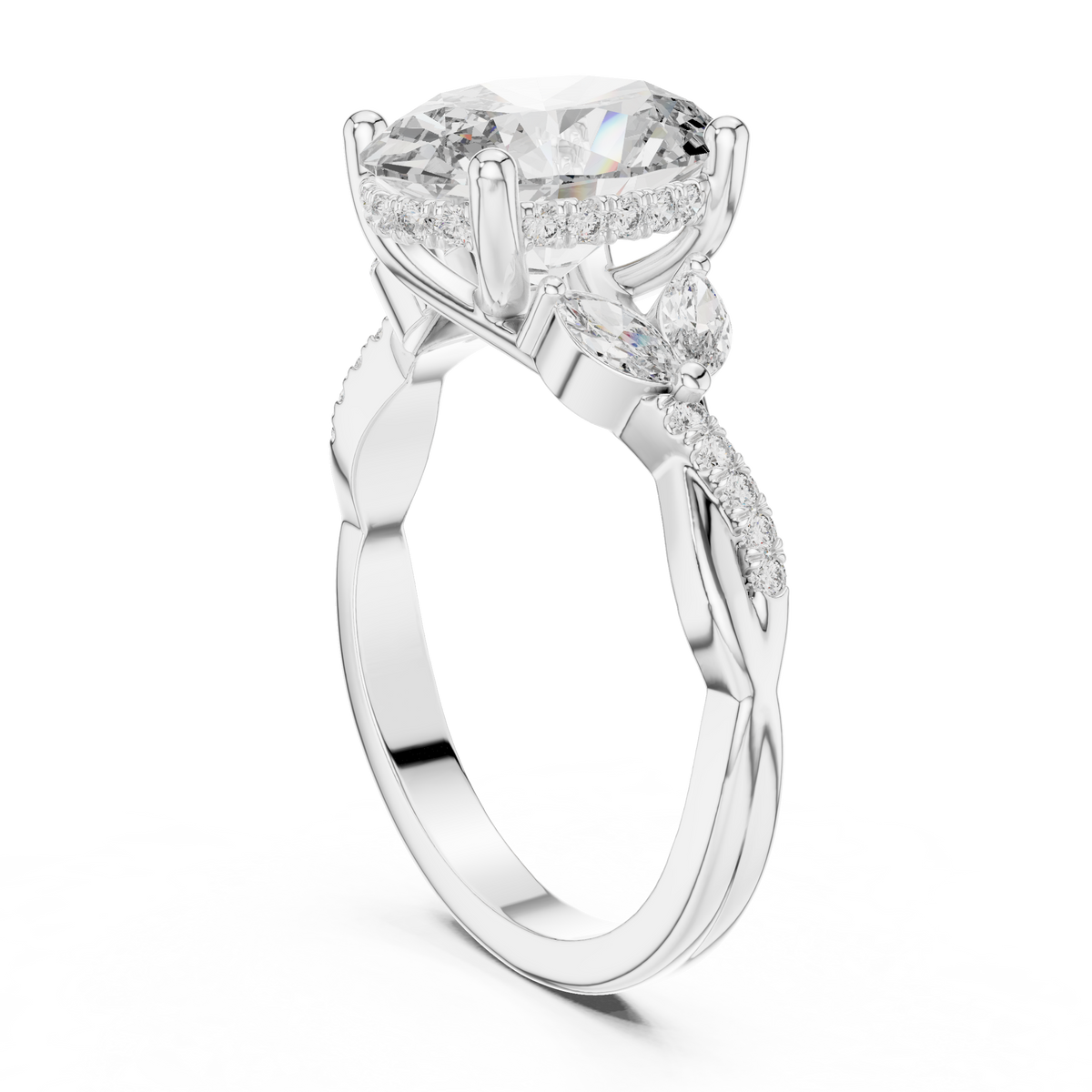 Oval Lab Grown Diamond Ring - Elegant Proposal & Anniversary Design, White Gold
