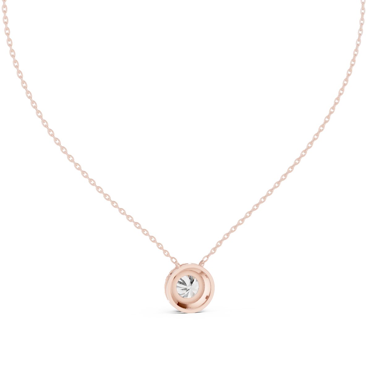 2.10 CT Round Halo Lab Grown Diamond Pendant, Rose Gold