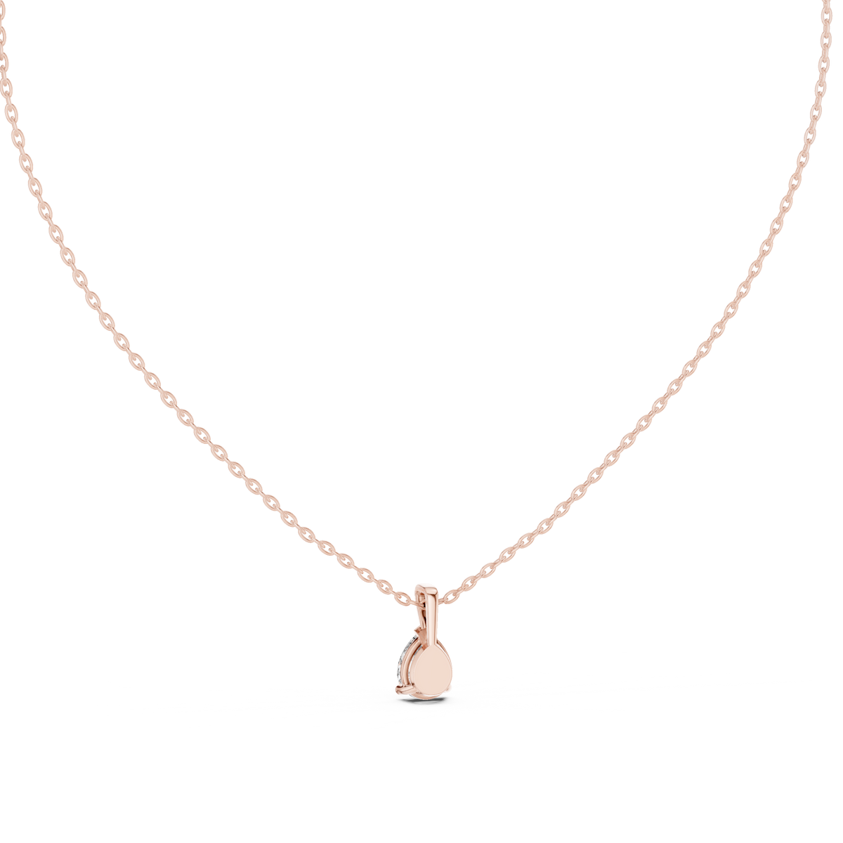 1.00 CT IGI Certified Pear Cut Lab Grown Diamond Solitaire Pendant, Rose Gold
