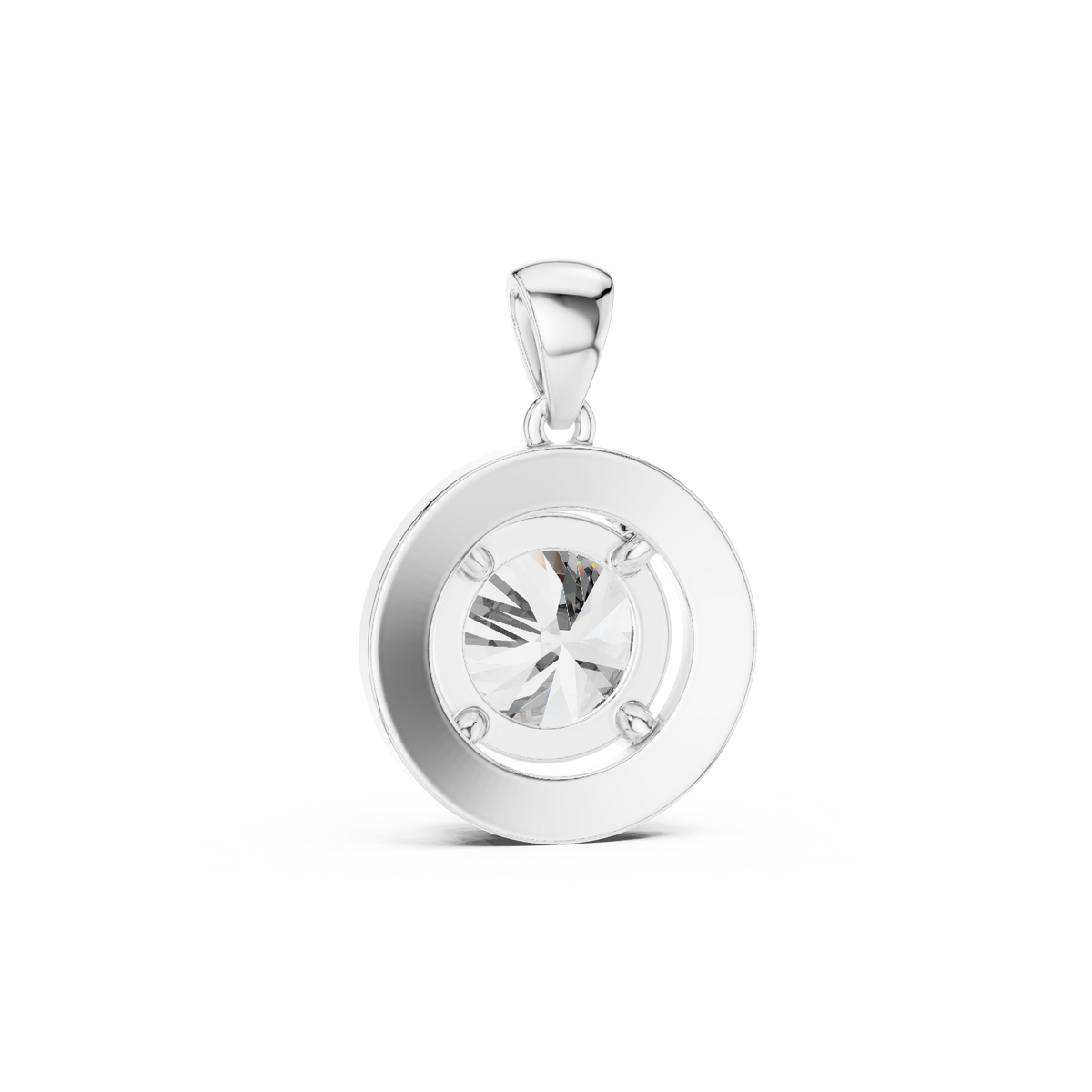 IGI Certified Round Halo Lab Grown Diamond Pendant, White Gold