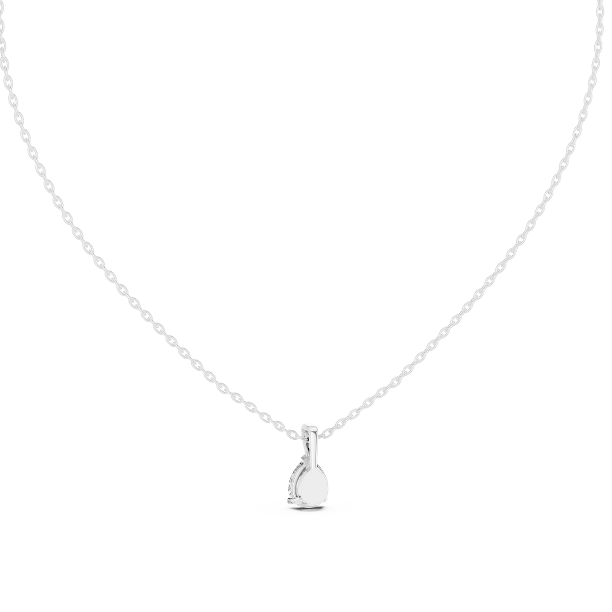 1.00 CT IGI Certified Pear Cut Lab Grown Diamond Solitaire Pendant, White Gold