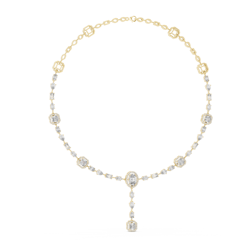 Auristelle Multi Shape Lab Grown Diamond Drop Necklace