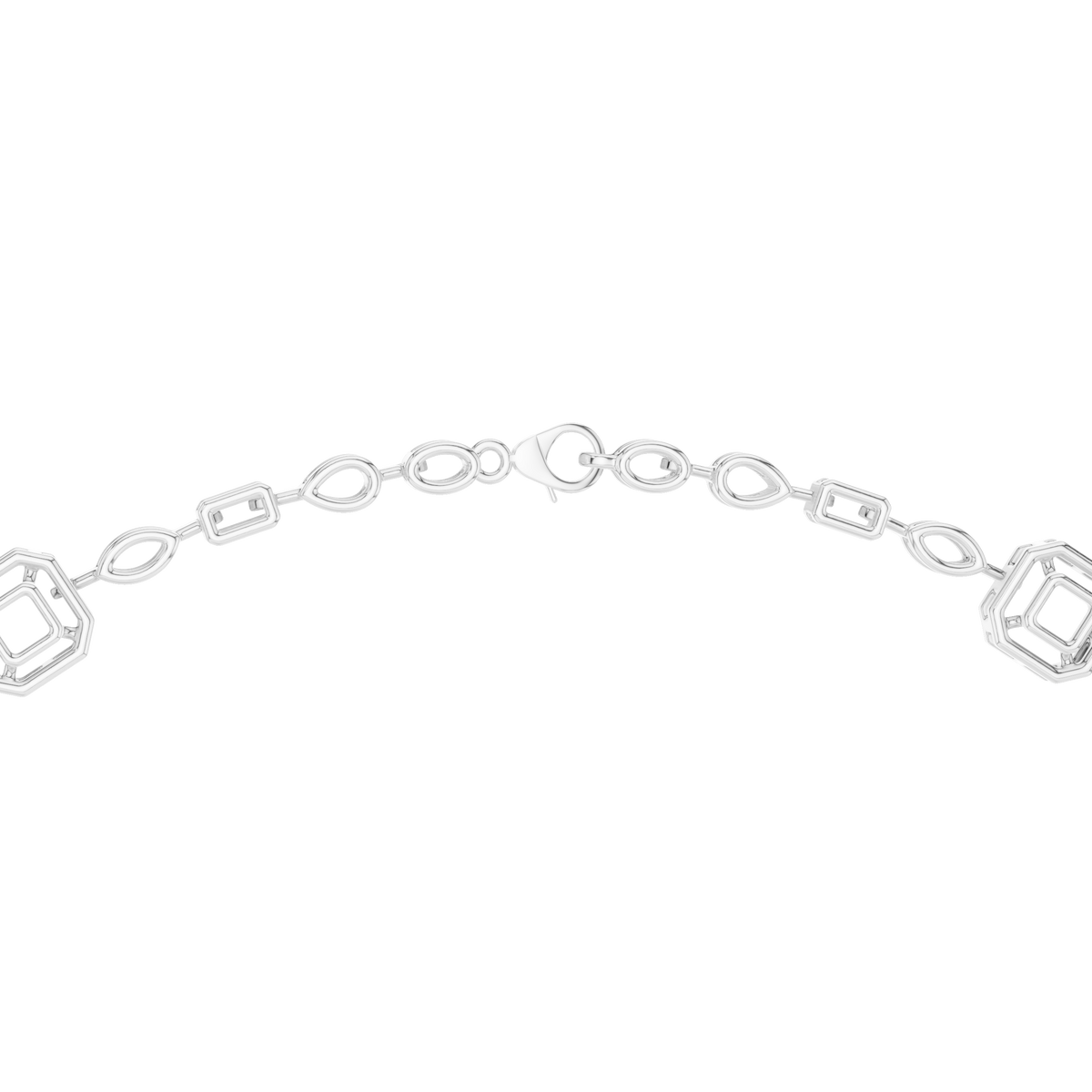 Auristelle Multi Shape Lab Grown Diamond Drop Necklace, White Gold