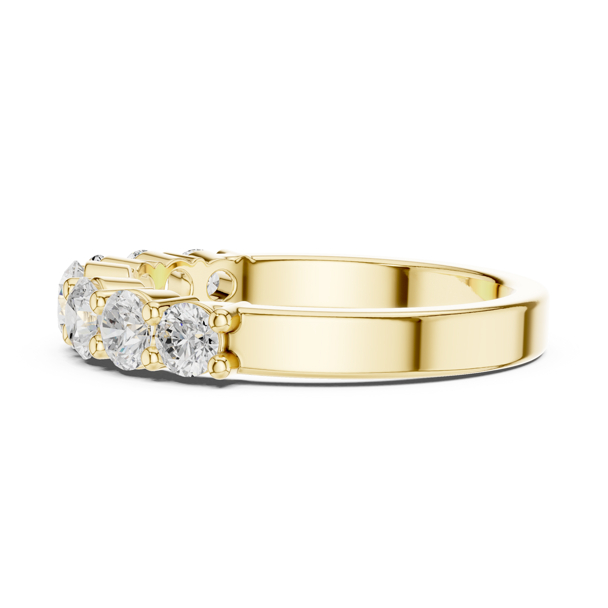 Graduated Round Diamond Half Eternity Ring, Yellow Gold